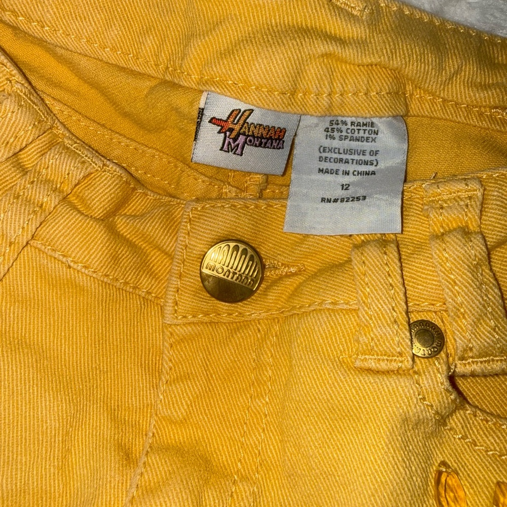 Hannah Montna Yellow Denim Capris
